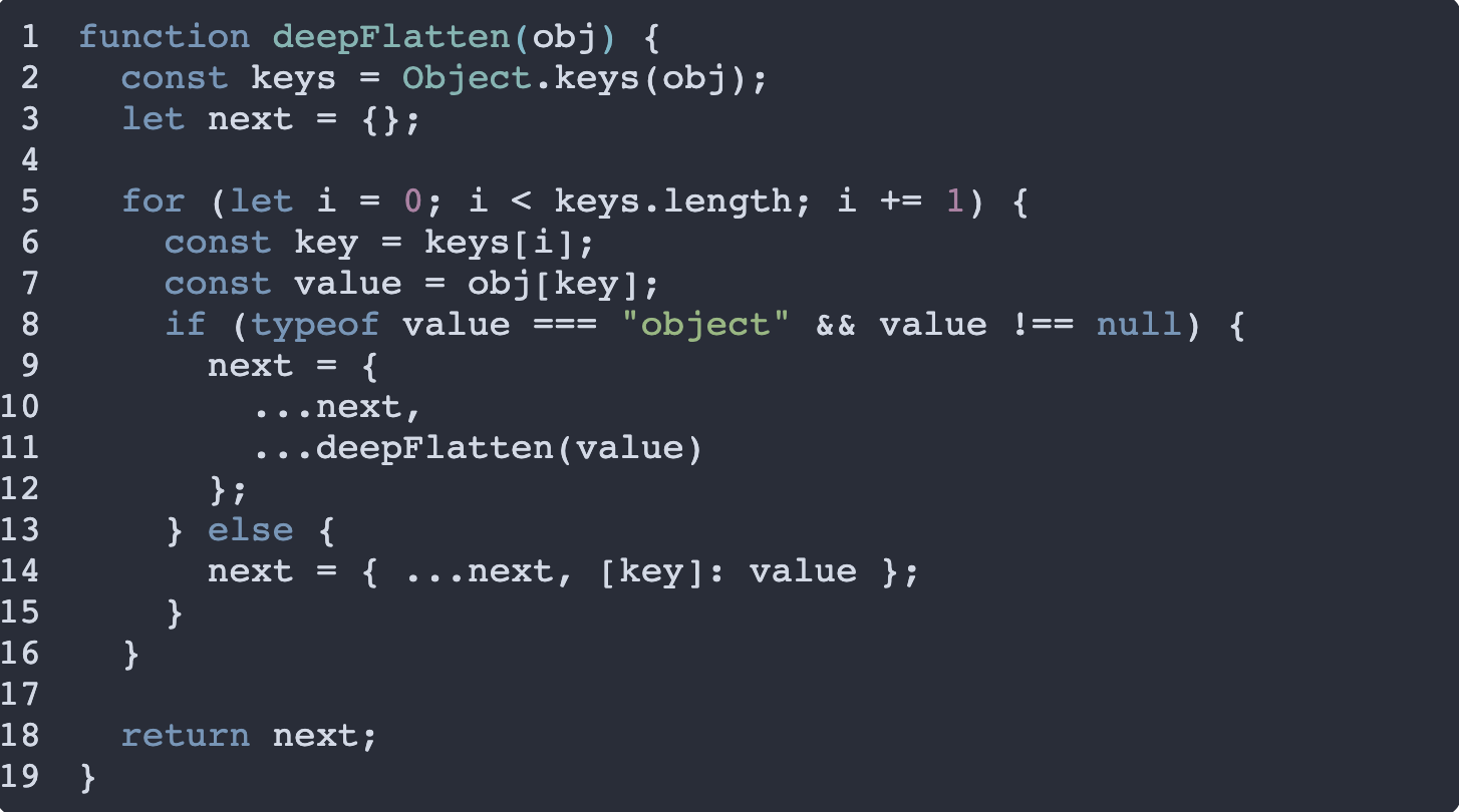How to deep flatten an object in JavaScript code example How to deep flatten an object in JavaScript code example image