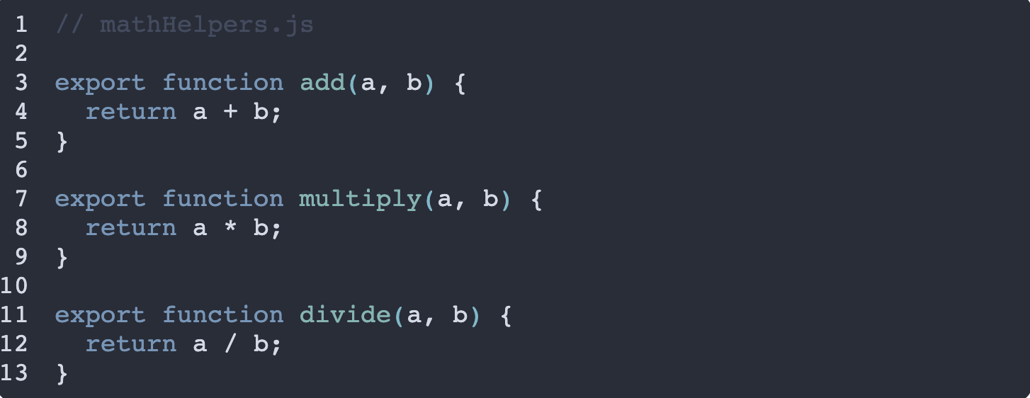 How to export multiple functions in JavaScript code example image