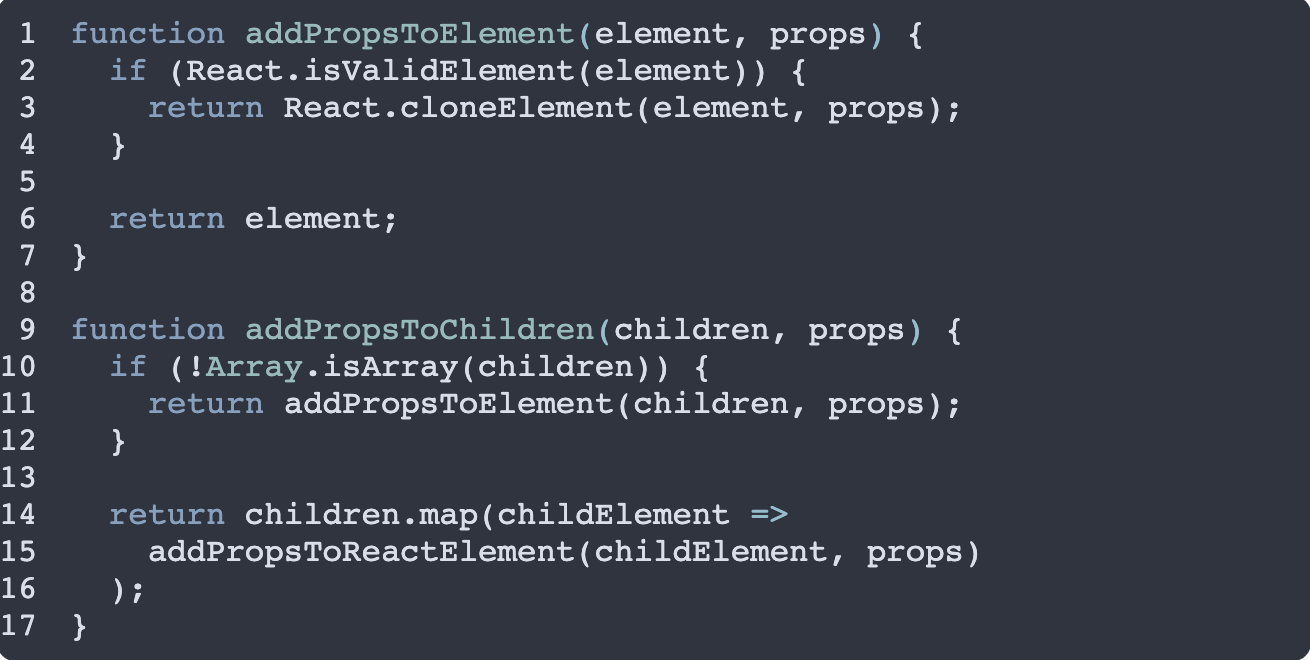 How to pass props to children in React code example image