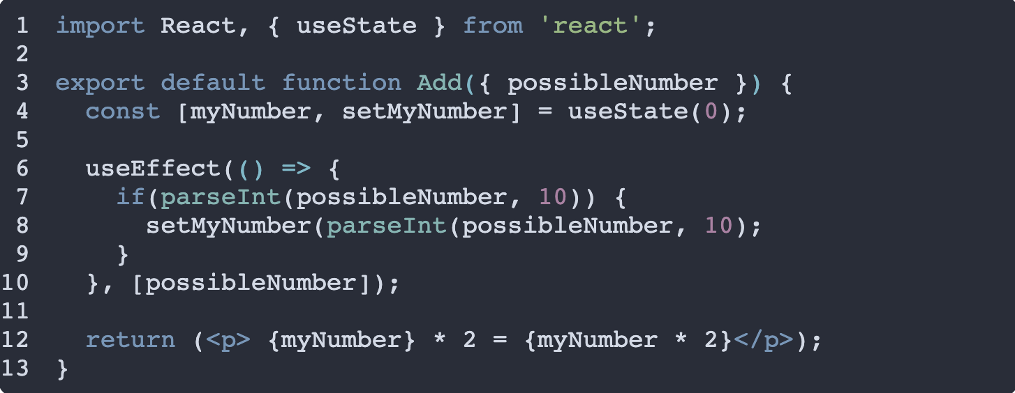 How to use setState from within useEffect code example image