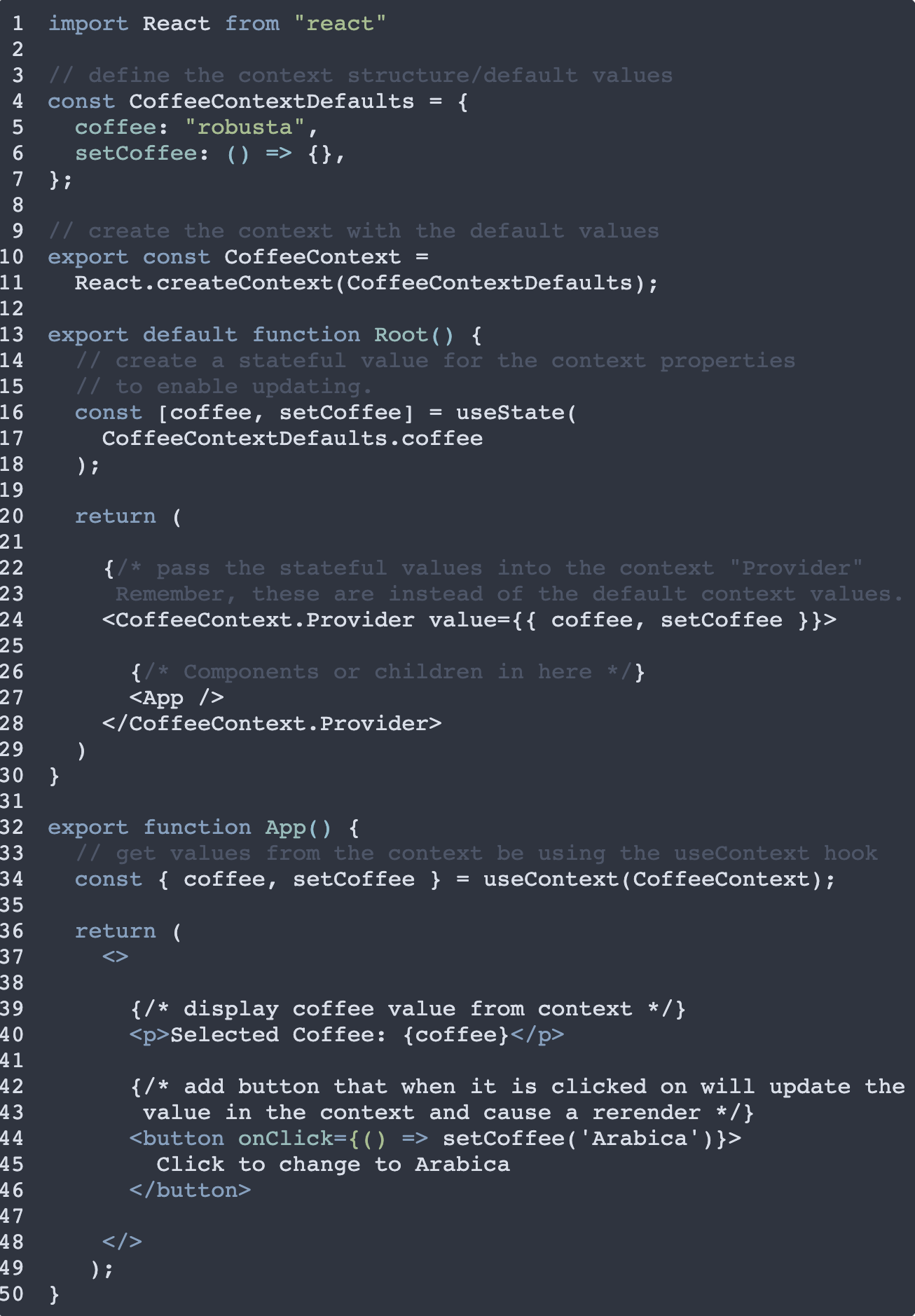 How to use useContext in functional components code example image