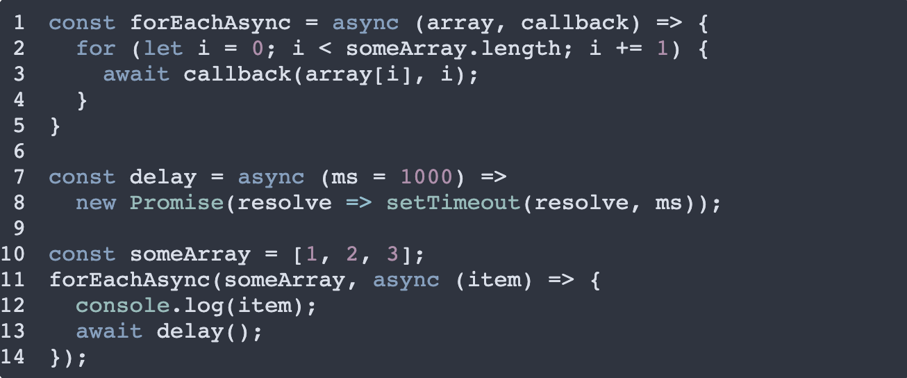 Is JavaScript forEach async? code example image